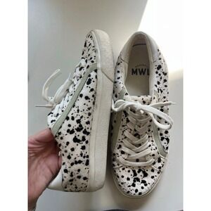 Madewell MWL Faux Fur Leather Low Top Sneakers Women's Size 9